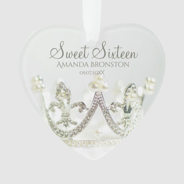 Ornamento Coroa de Princesa Prata Festa Elegante de Sweet Si (Frente)