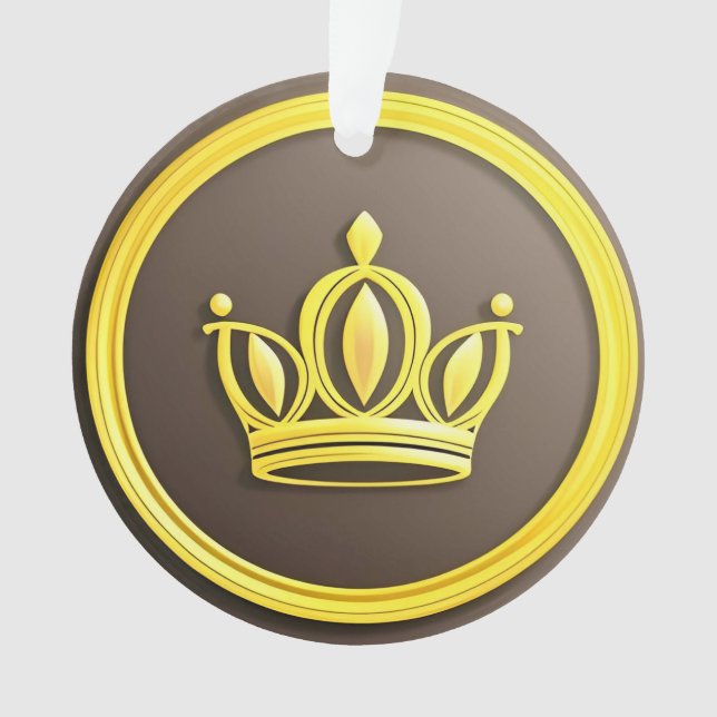 Ornamento Coroa Dourada Elegante (Frente)