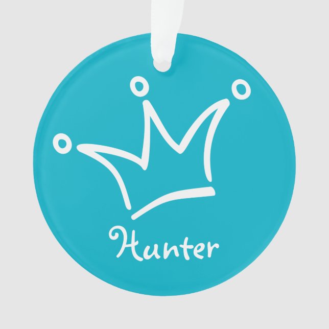 Ornamento Coroa engraçada branca + seu traseiro. & texto (Frente)