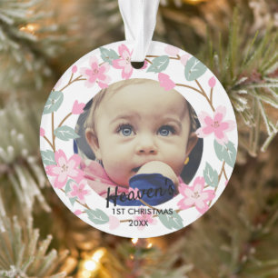 Ornamento Coroa Floral Rosa Pastel Bebê Lembrança