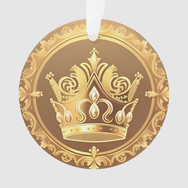Ornamento Coroa Ouro Elegante (Frente)