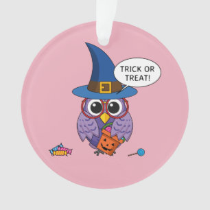Ornamento Coruja do Assistente de Cartoons - Trick ou Tratar