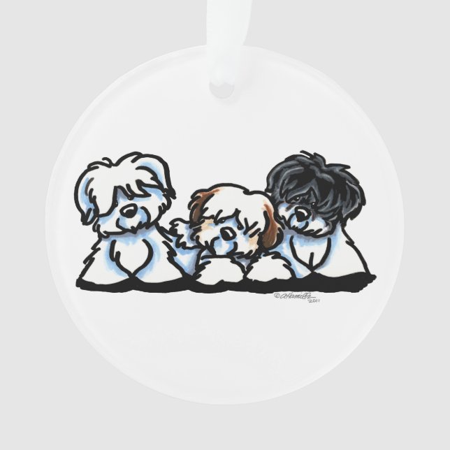 Ornamento Coton De Tulear Trio (Frente)