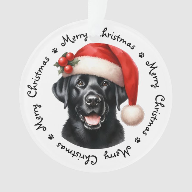 Ornamento Covid Quarantine Christmas Face Mask Santa Dog (Frente)