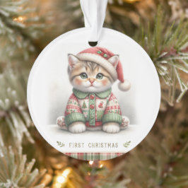 Ornamento Cozy Kitten in Holiday Sweater