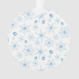 Ornamento Crânio assustador Creepmas Flocos de Natal brancos