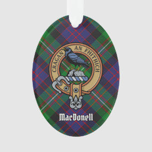 Ornamento Crestão do Clã MacDonell de Glengarry sobre Tartan