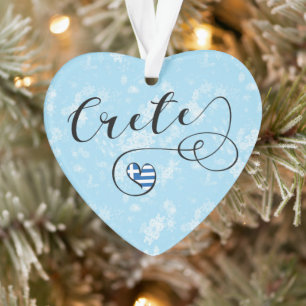 Ornamento Crete Heart Flag, Grécia, Cretan