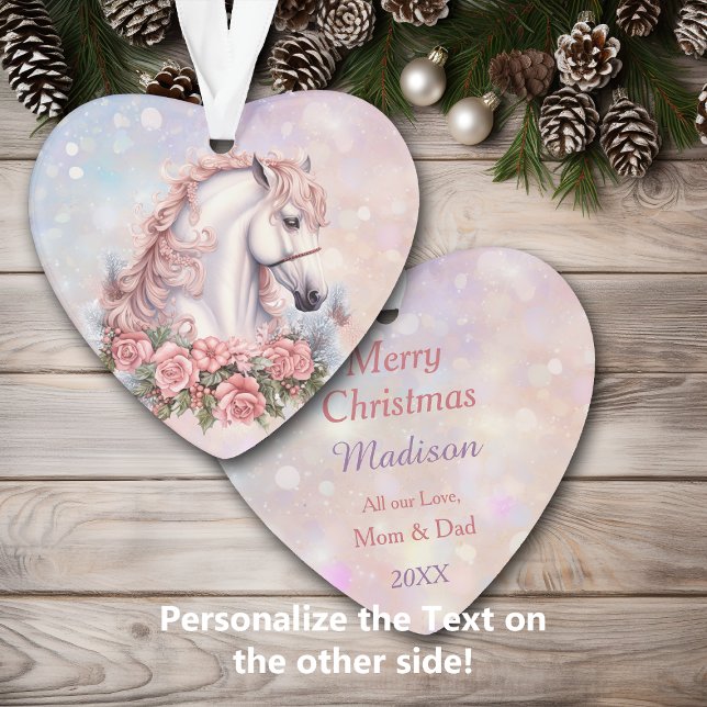 Ornamento Crianças de Cavalos Brancos, Rose Bouquet, de Nata (Criador carregado)