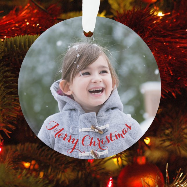 Ornamento CRIE seu próprio Natal de Férias Redondas (DIY Create Your Own Round Photo Holiday Christmas Ornament)