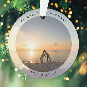 Ornamento Crie Sua Própria Foto Personalizada De Casamento
