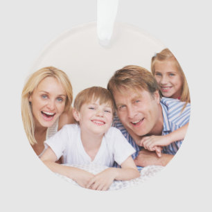 Ornamento Crie Sua Própria Foto Personalizada em Duas Faces