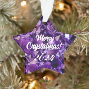 Ornamento Cristal Ametist Puro de Crystalmas de feliz