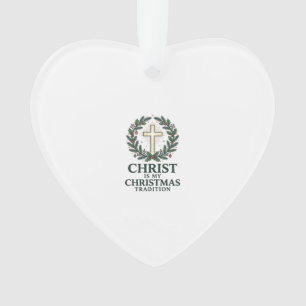 Ornamento Cristo é Minha Tradição de Natal Versão Cruz Antig