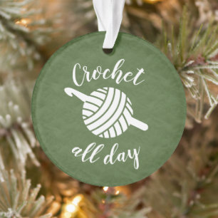 Ornamento Crochet O Dia Todo ・ Artesanatos De Fios E Ganch