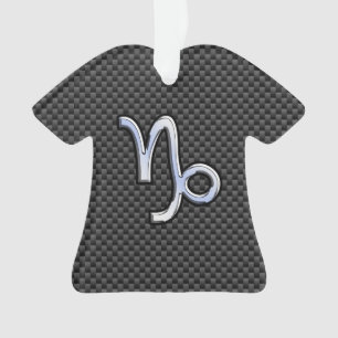 Ornamento Cromo como Capricórnio Sinal Fibra de Carbono Pret