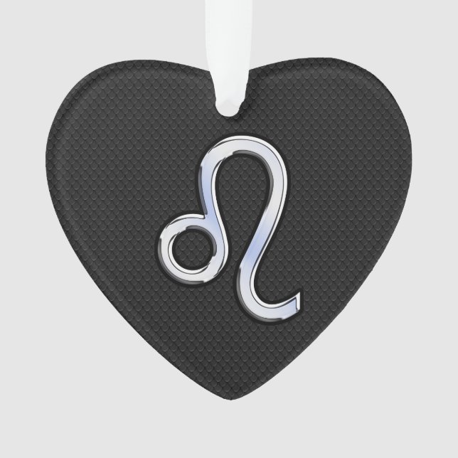 Ornamento Cromo como Leo Zodiac Sinal na pele de cobra (Frente)