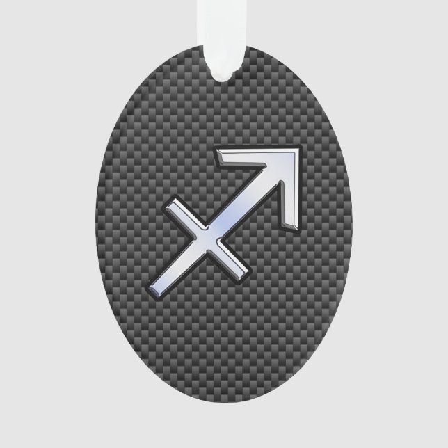 Ornamento Cromo Como Sagitário Sinal Impressão de Fibra Carb (Frente)