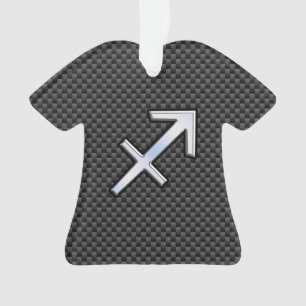 Ornamento Cromo Como Sagitário Sinal Impressão de Fibra Carb