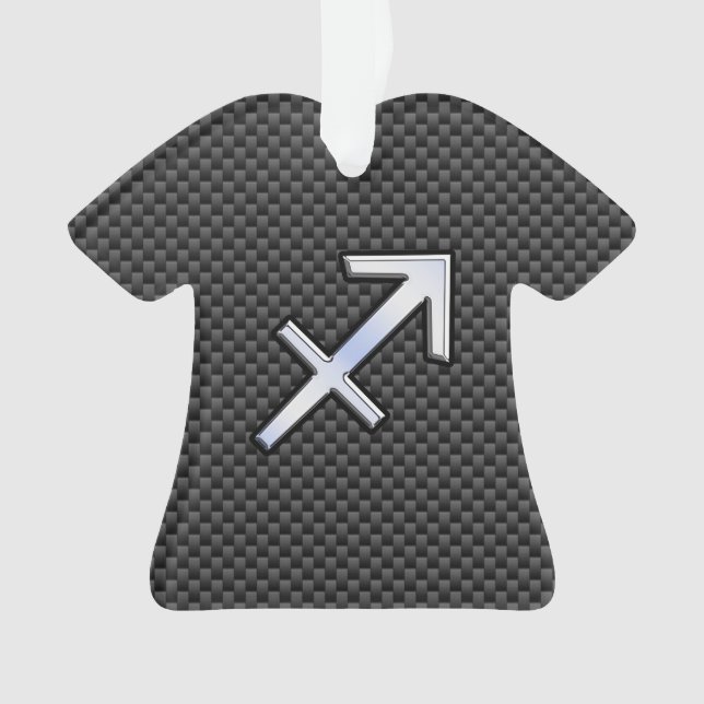 Ornamento Cromo Como Sagitário Sinal Impressão de Fibra Carb (Frente)