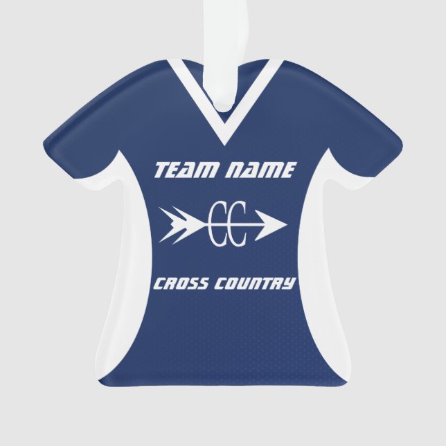 Ornamento Cross Country Blue Sports Jersey Foto (Frente)