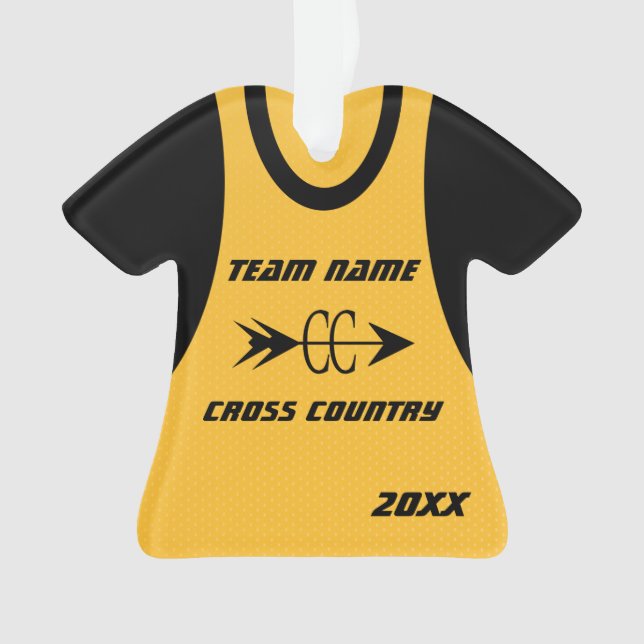 Ornamento Cross Country Dourado Sports Jersey com Foto (Frente)