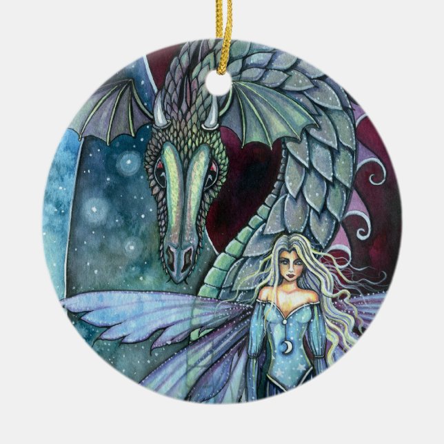 Ornamento Crystal Dragon por Molly Harrison (Frente)
