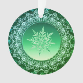 Ornamento Crystal Snowflake Emerald Green Christmas