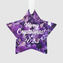 Ornamento Crystalmas 2023 Purple Ametyst Crystalmas da feliz