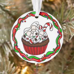 Ornamento Cupcake de Natal Personalizado