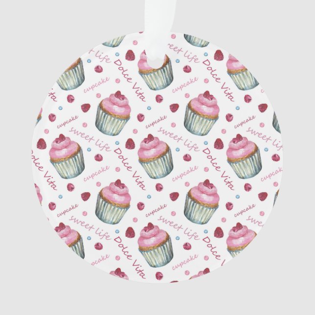 Ornamento Cupcakes de aquarela (Frente)