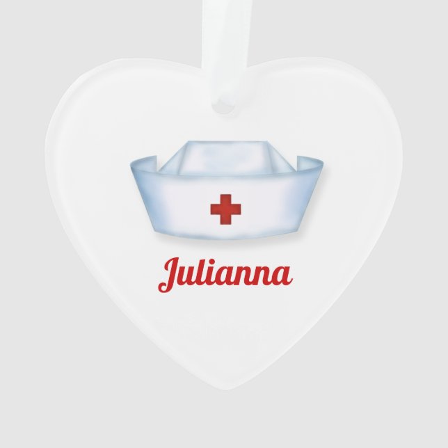 Ornamento Cure o mundo para as enfermeiras feitas sob (Verso)