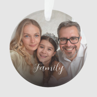 Ornamento Custom 2-photo White Script Ornament