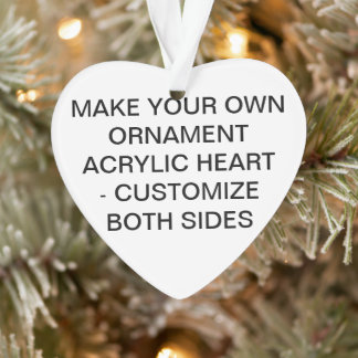 Ornamento Custom Acrylic HEART Christmas Tree Ornament