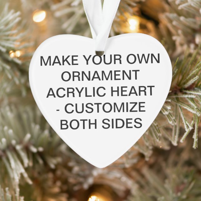 Ornamento Custom Acrylic HEART Christmas Tree Ornament (Árvore)