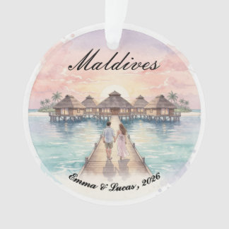Ornamento Custom Couple Maldives Honeymoon Keepsake