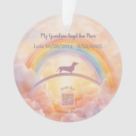 Ornamento Custom Dachshund Rainbow Bridge Ornament