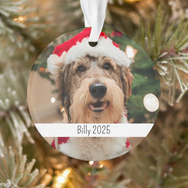 Ornamento Custom Double Sided Dog Pet Christmas (Árvore)