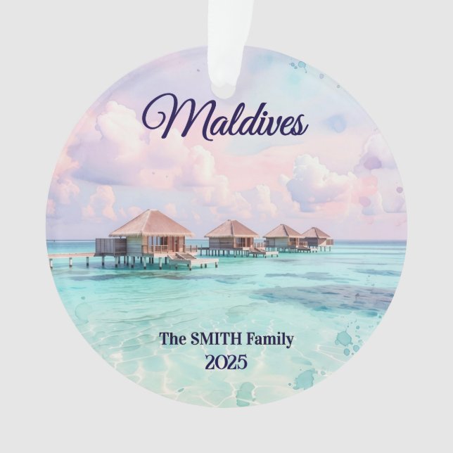 Ornamento Custom Maldives Family Vacation (Frente)
