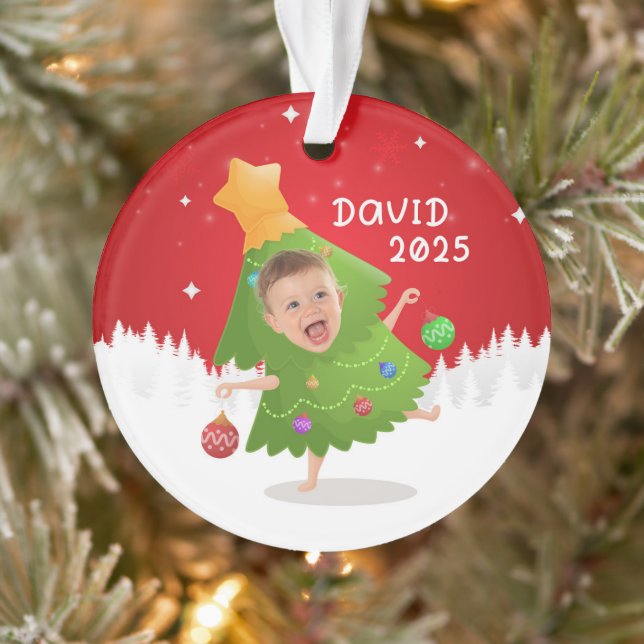Ornamento Custom name + photo message me -Christmas Ornament (Árvore)