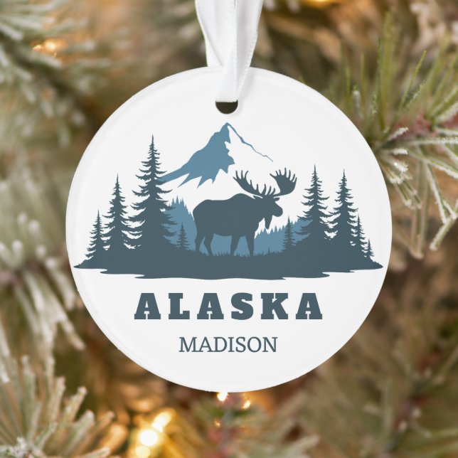 Ornamento Custom Name & Text ALASKA (Árvore)