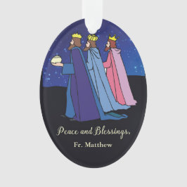 Ornamento Custom Name Title, Christmas Wishes Three Kings