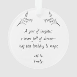 Ornamento Custom Photo Ornament with Birthday Message
