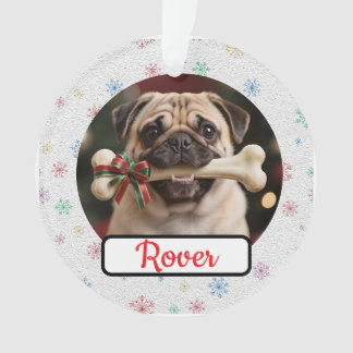 Ornamento Customisable Dog And Bone Pet Owner's Acrylic Xmas