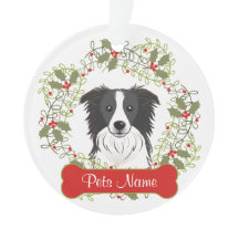 Ornamento customizável de border collie