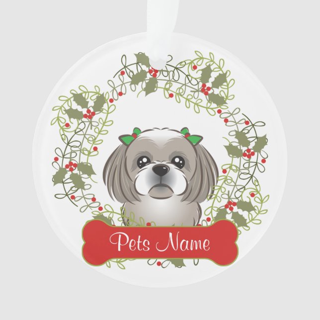 Ornamento customizável de Shih Tzu (Frente)