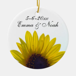 Ornamento customizável do casamento do girassol