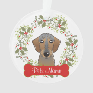 Ornamento customizável do Dachshund (cabelo do