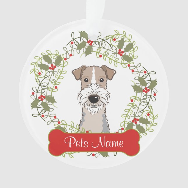 Ornamento customizável do Fox Terrier do fio (Frente)