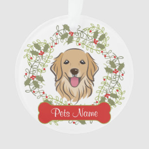 Ornamento customizável do golden retriever